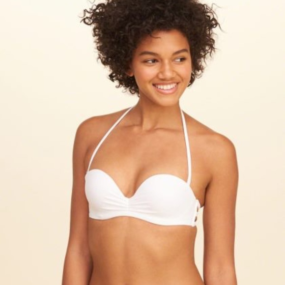 hollister white bikini top